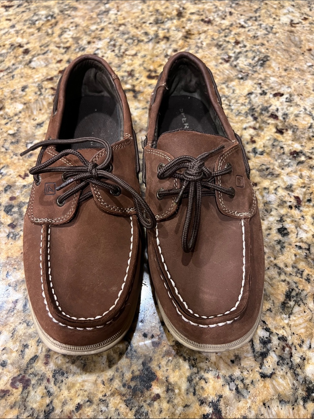 Sperry Brown Moc Toe Leather Boat Shoes